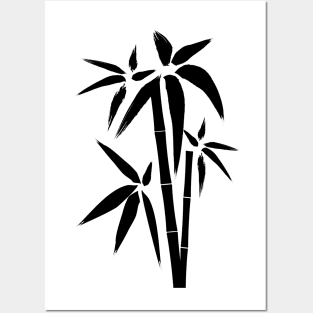 Bamboo minimalist ink style design Posters and Art